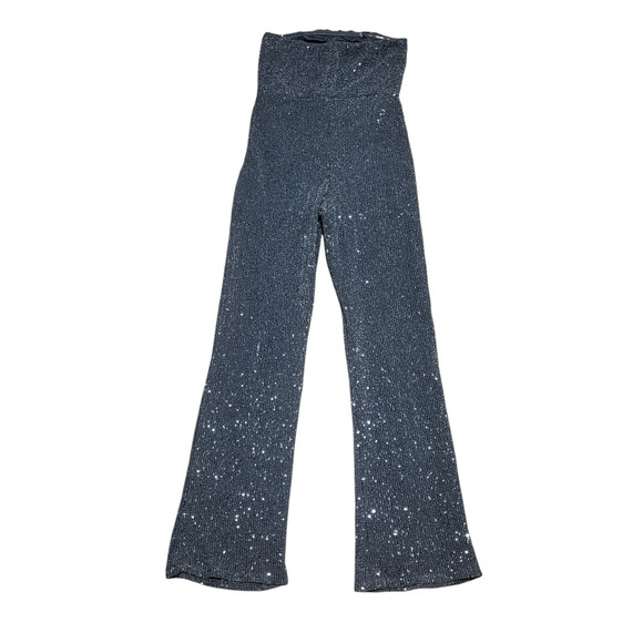 New without tags Wild Fable blue/gray sleeveless sequin jumpsuit, size medium - Picture 2 of 5